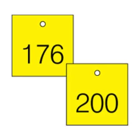Accuform Engraved Numbered Tags, HS-Laminate, 3 in W, 25 PK TDG377YL